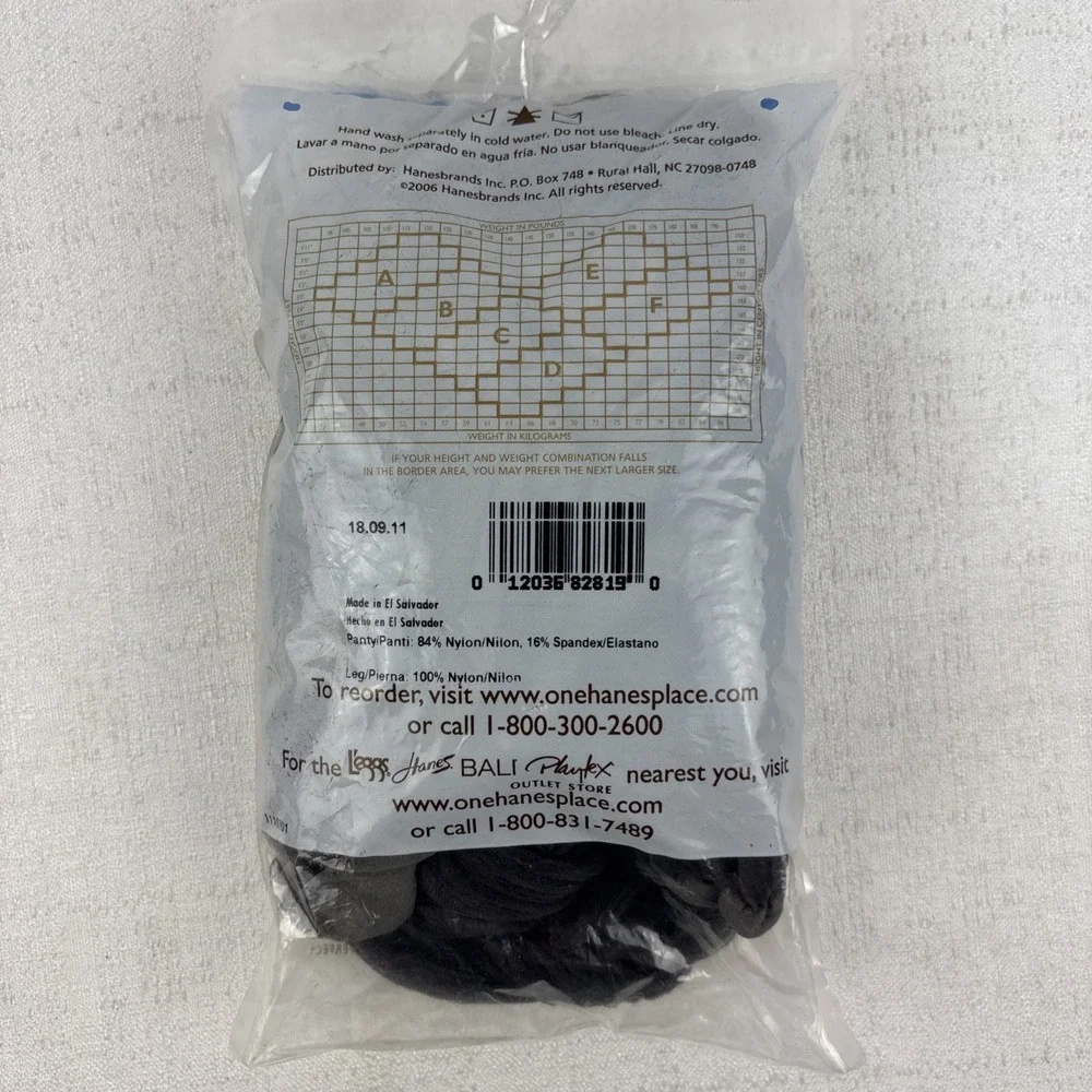 Hanes Absolutely Ultra Sheer Control Top RT 3043 Size F Barely Black 74 3 Pack‎
